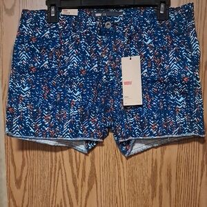 Levi's Blue Patterned Women's Jean Shorts with Orange Accents